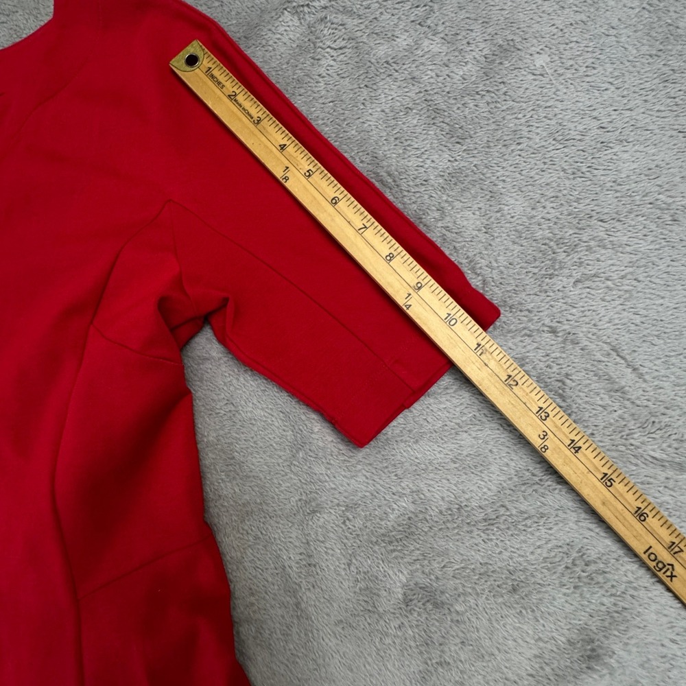 Soft Surroundings Dress Women's Size‎ 8 Red Short Sleeve Rear Zip - Picture 9 of 13